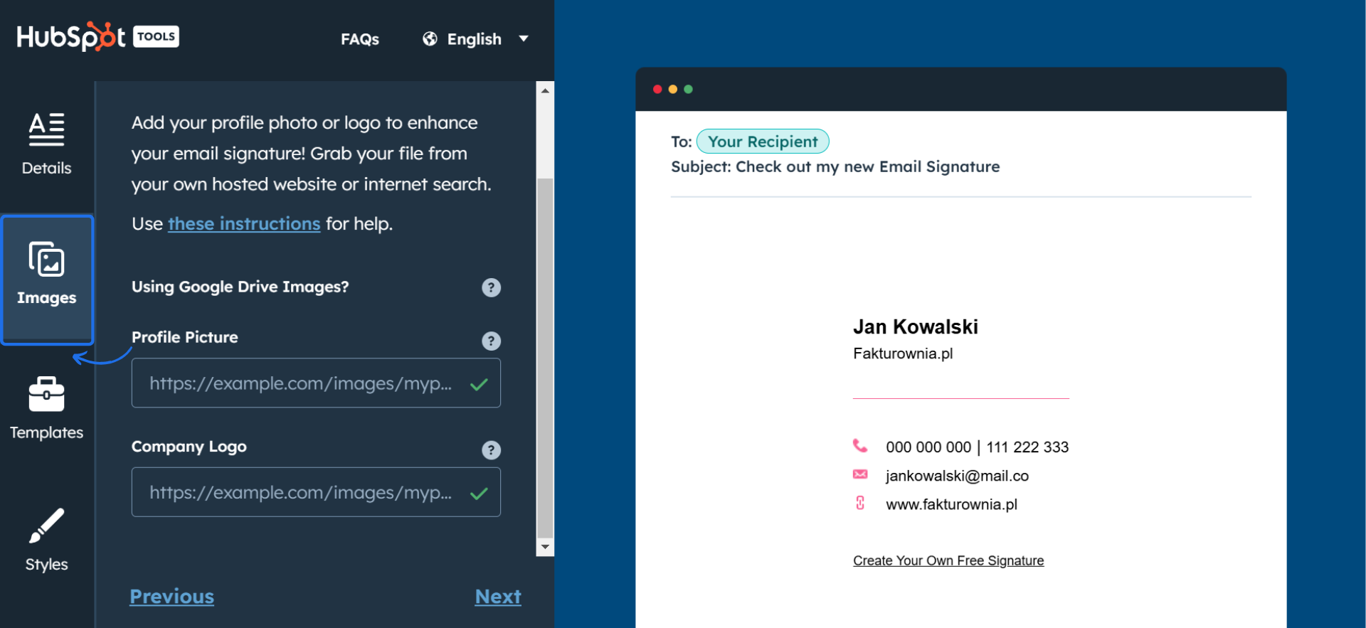 HubSpot Email Signature Generator – dodawanie zdjęcia profilowego i logo firmy do stopek e-mail dla profesjonalnego wyglądu wiadomości