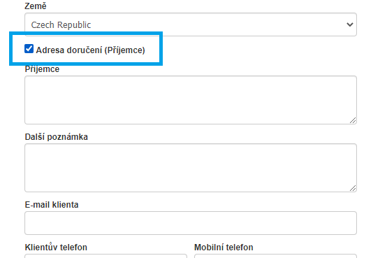 Adresa doruceni
