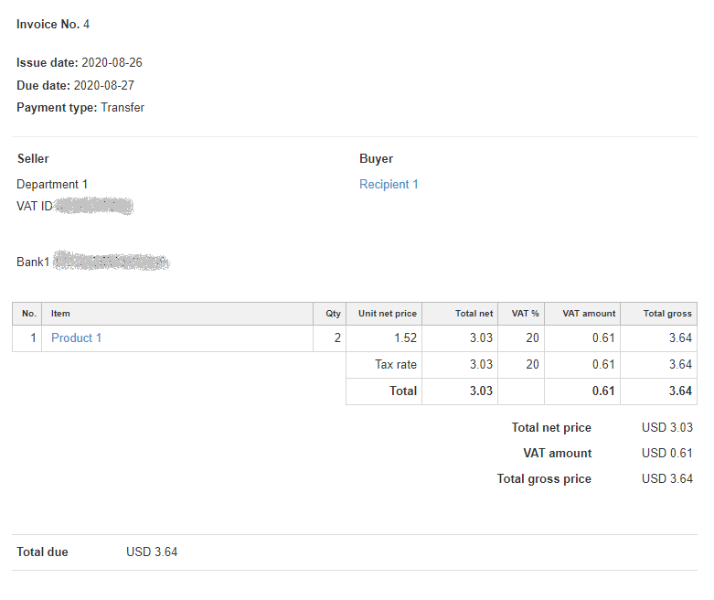 Grouping strategy of items when issuing an invoice to a warehouse document 2