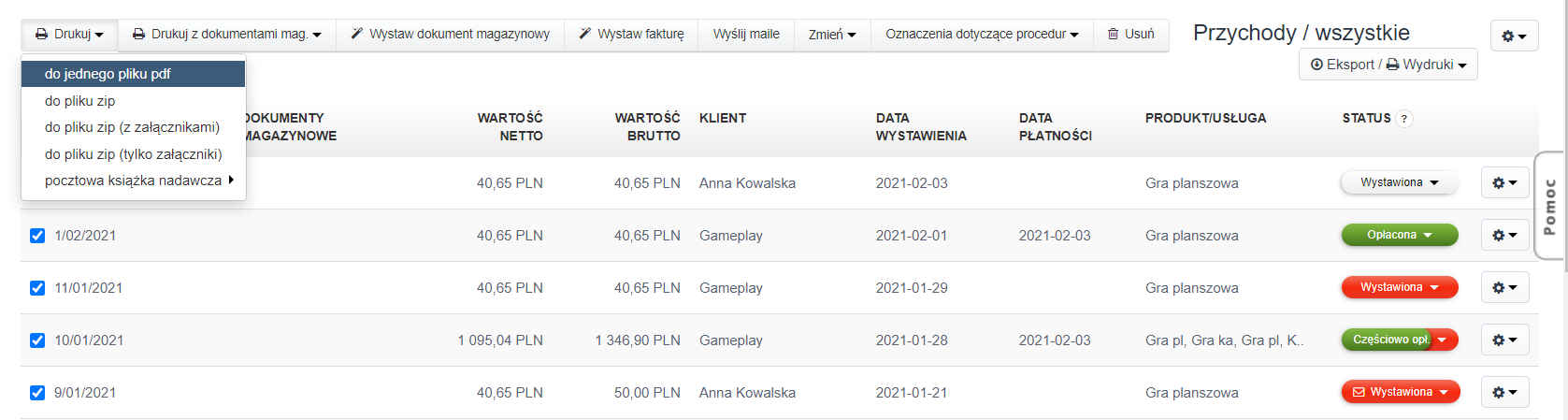 drukuj do jednego pdf