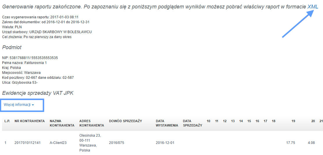 funkcje raportu JPK  wyk 2