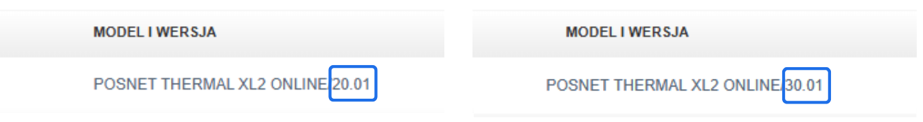 Różnica w wersji oprogramowania tej samej drukarki fiskalnej, która wpływa na dostęp do opcji e-paragony.