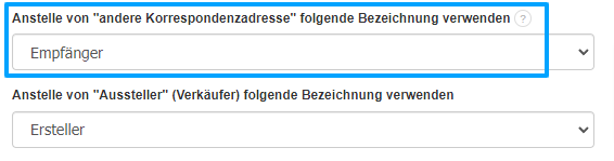 Andere Korrespondenzanschrift