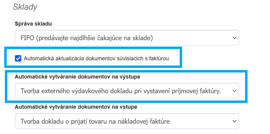Sada - automaticka aktualizace