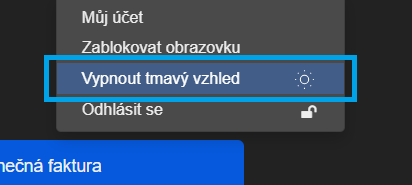 Vypnout tmavy vzhled