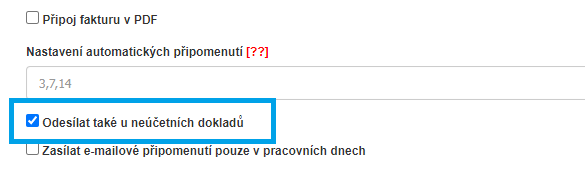 Odesilat take u neucetnich dokladu