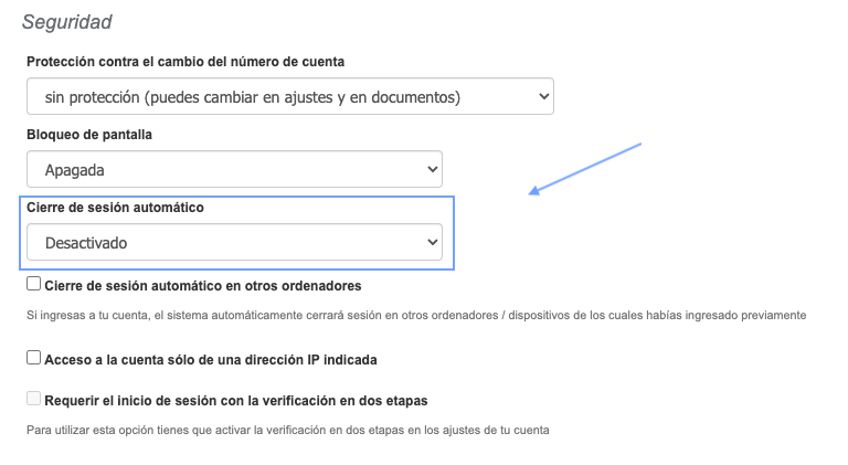 cierre de sesión automático