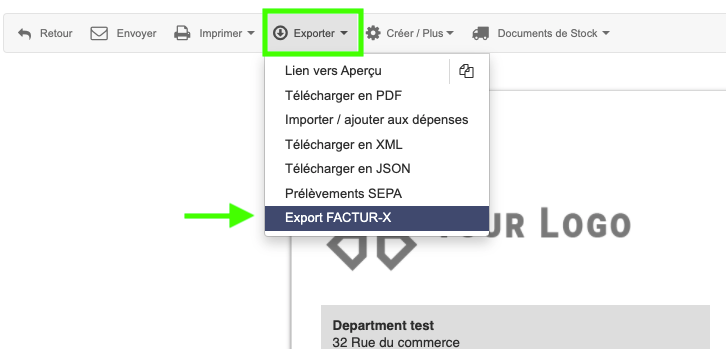 créer Factur-X dématérialiser export facture