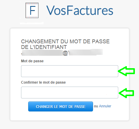 Choisir Nouveau Mot de Passe Compte Changement Identifiant Factures