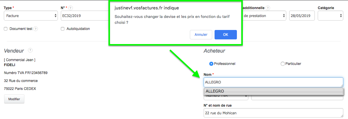 Fcaturer Selon Tarif Spécifique