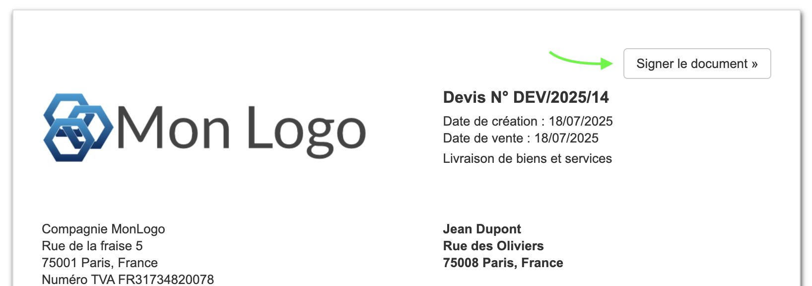 Facturation Bouton Signer En Ligne