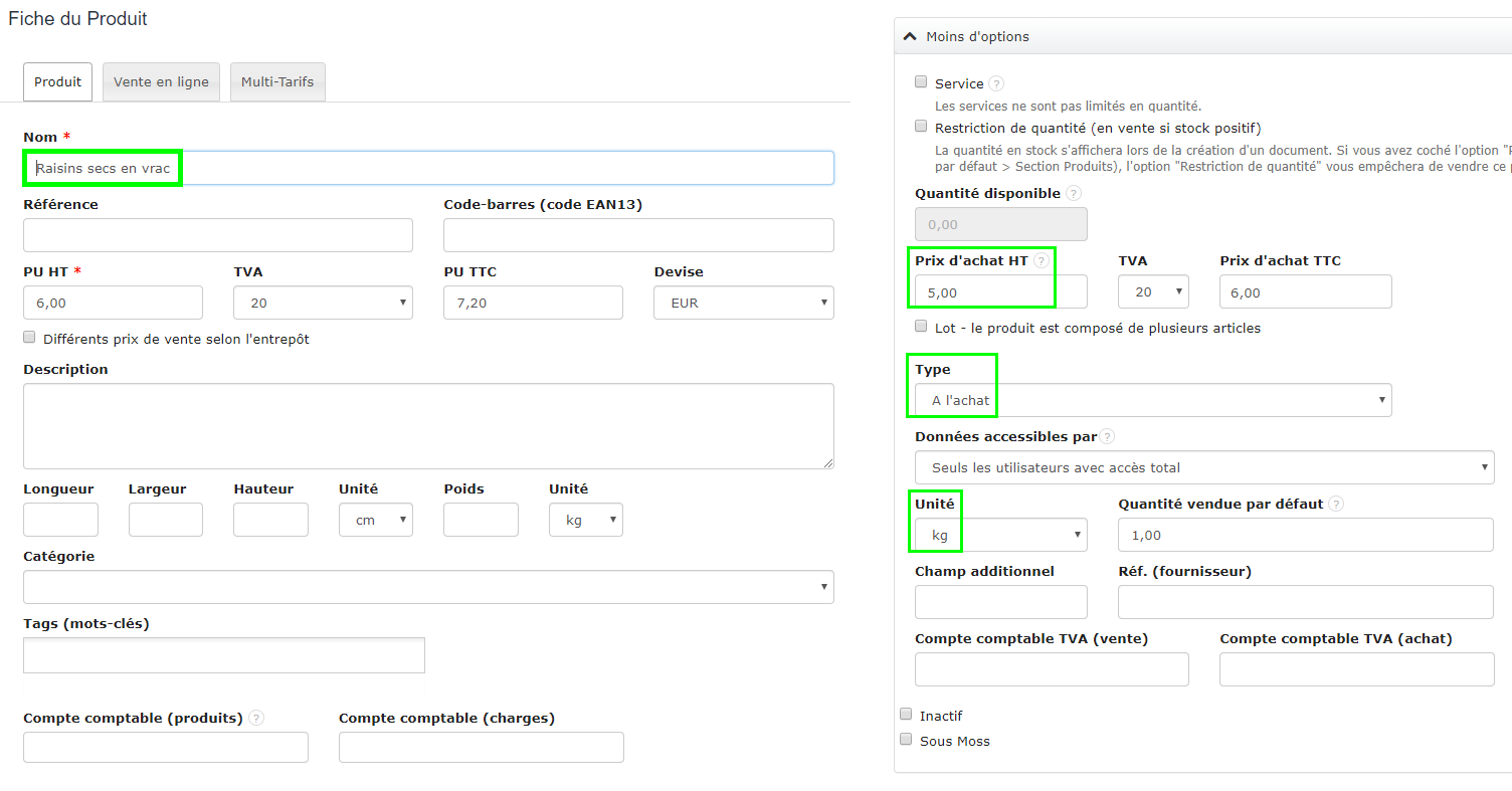 Gestion Stock Produit Reconditionnement Achat