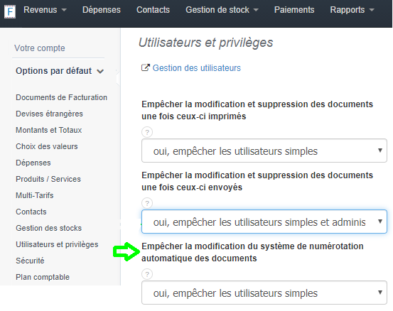 Empêcher la Modification des Numéros des Factures Facturation Numérotation VosFactures