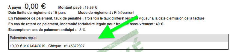 Facture Payée Récapitulatif Paiements Aperçu Facture
