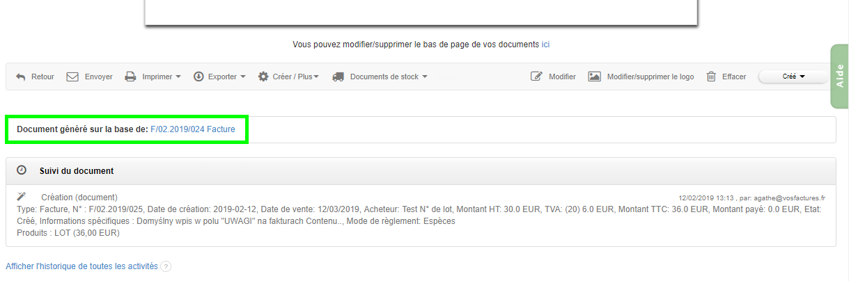 Création Documents Similaire Copier Coller Facturation Facture VosFactures