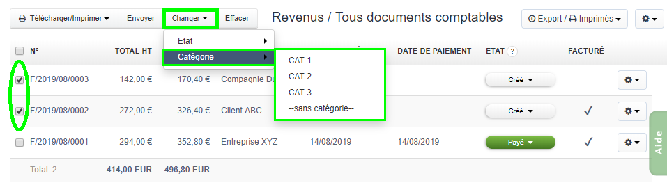 Facturation Catégorie Facture Vendeur Revendeur Commercial