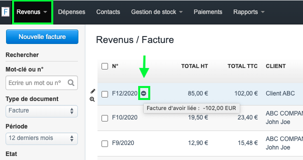 Création et Suivi Facile Facture d'Avoir Logiciel Facturation