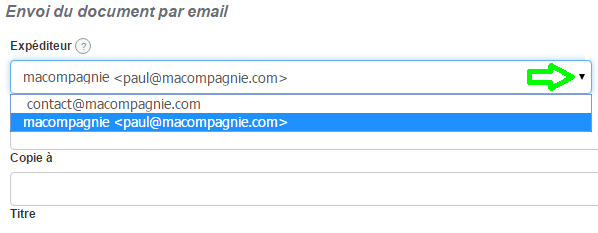 Adresse Email Envoi Expéditeur Autre Changer Adresse envoi VosFactures.fr