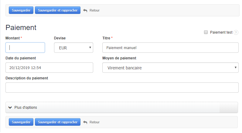 Facture Formulaire Ajouter Paiement