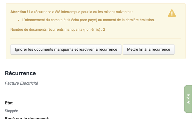 Récurrence logiciel automatiser notification erreur