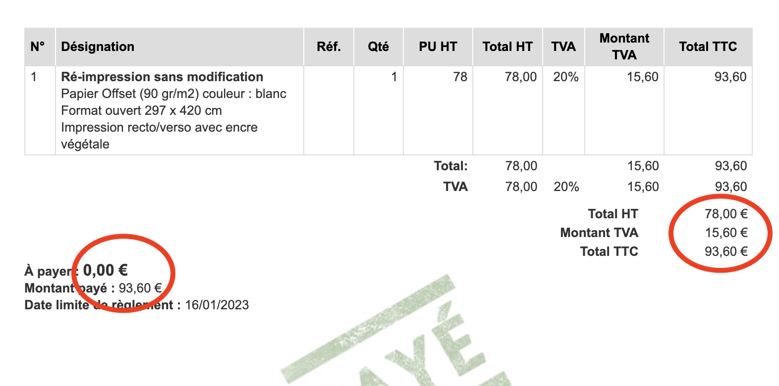 Personnaliser factures devis afficher devise