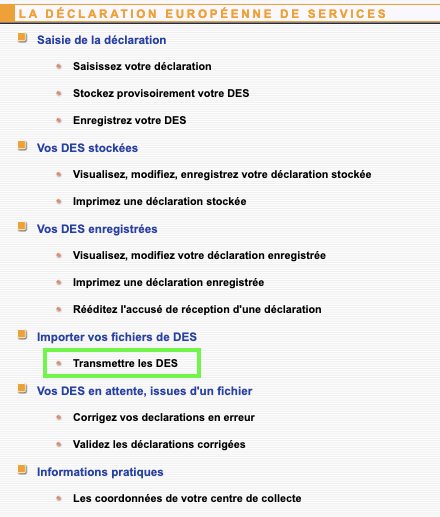 DES Douane française déclaration logiciel simple