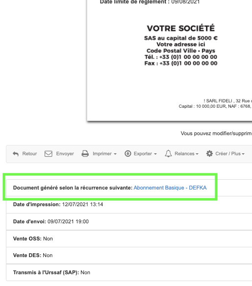 Suivi document de facturation Logiciel abonnement