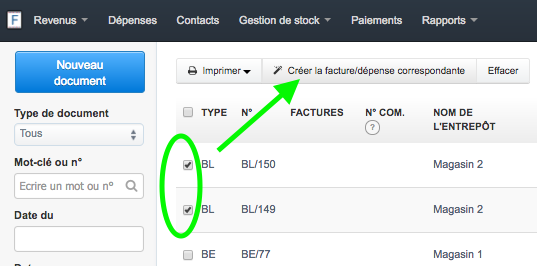 Facturation BL Livraison Produits 