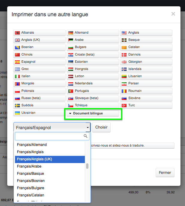 Facturation Internationale Factures Devis en Langue étrangère anglais italien espagnol