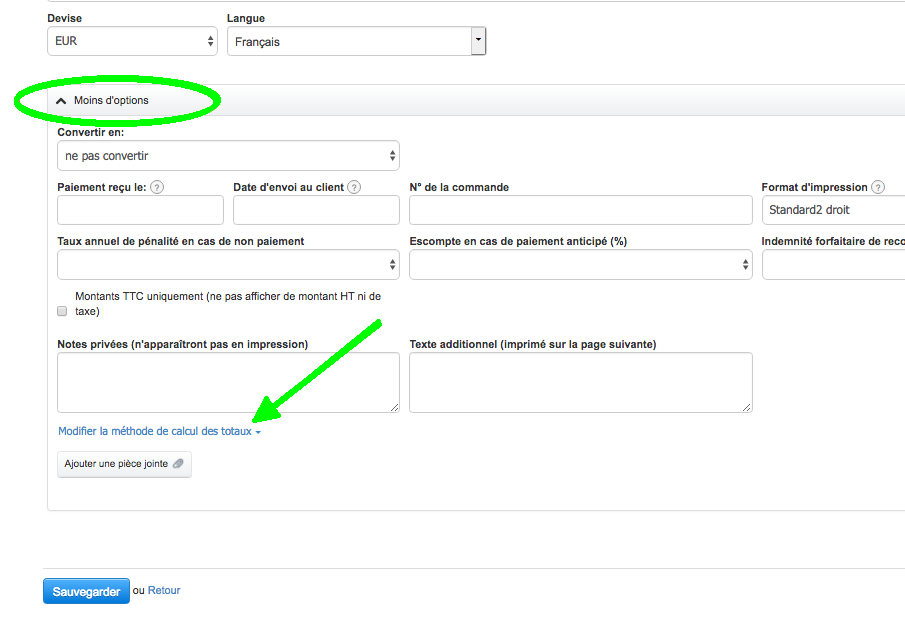 Modifier le Calcul du Total des Colonnes Facturation VosFactures