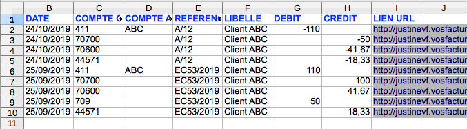Factures Exports Comptables Journal Vente Achat compatible Logiciel Comptabilité 