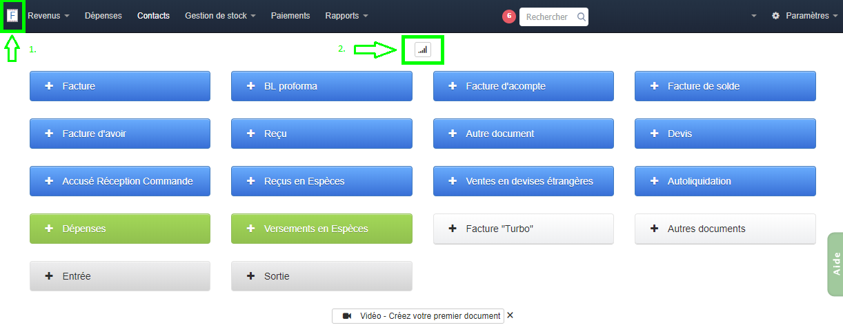 Visibilité Tableau de Bord Facturation Bilan Chiffre Affaire Facturation VosFactures