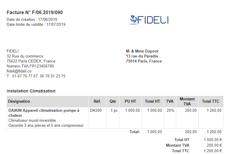 Facturation Activation Description Nom Produit Visible
