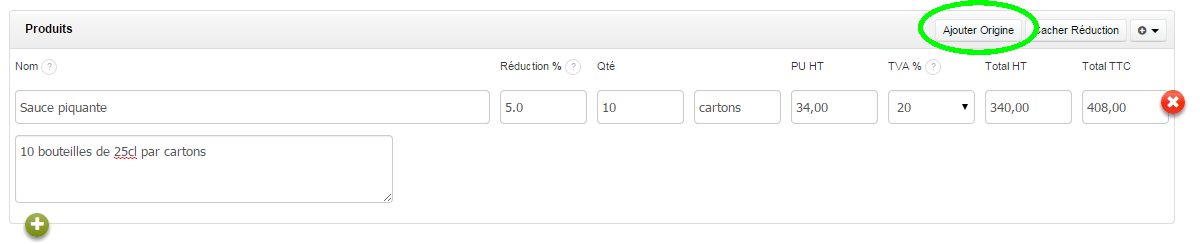 Créer Facture Colonne Additionnelle Facturation HT VosFactures