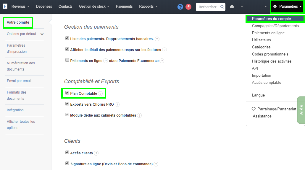 Facturation Comptabilité Plan Comptable Taxe TVA