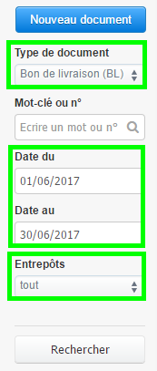 Facturation Exporter Imprimer Document Stock Module Recherche 