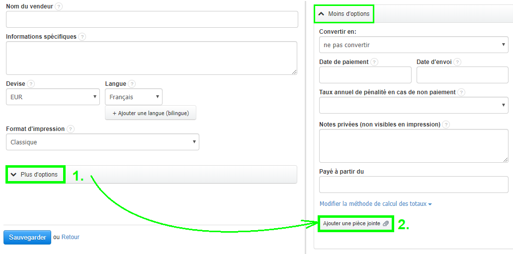 Attacher Pièces jointes à un Document Fonctionnalités Facturation VosFactures.fr