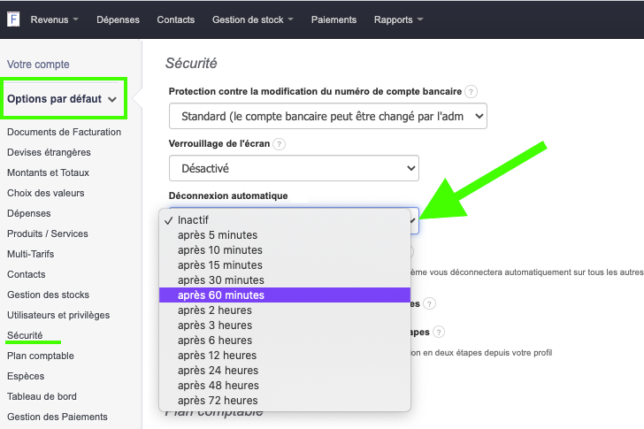 Logiciel Facturation Sécurisé Déconnexion Automatique 