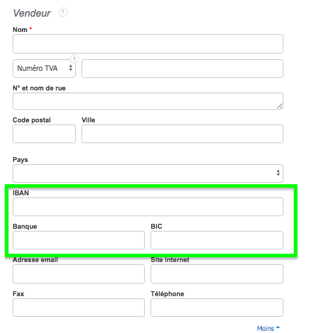 Coordonnées Bancaire Client Facturation Détails Facture VosFactures