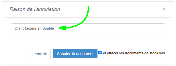 Annulation Document Annuler Facture Tout type de Document VosFactures.fr