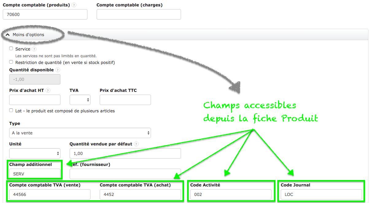 Facturation Choisissez les Comptes Comptables : Export Comptable Sage Analytique