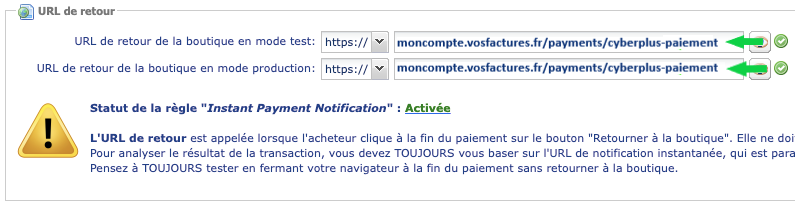 Factures Paiement en ligne Cyberplus Paiement Configuration