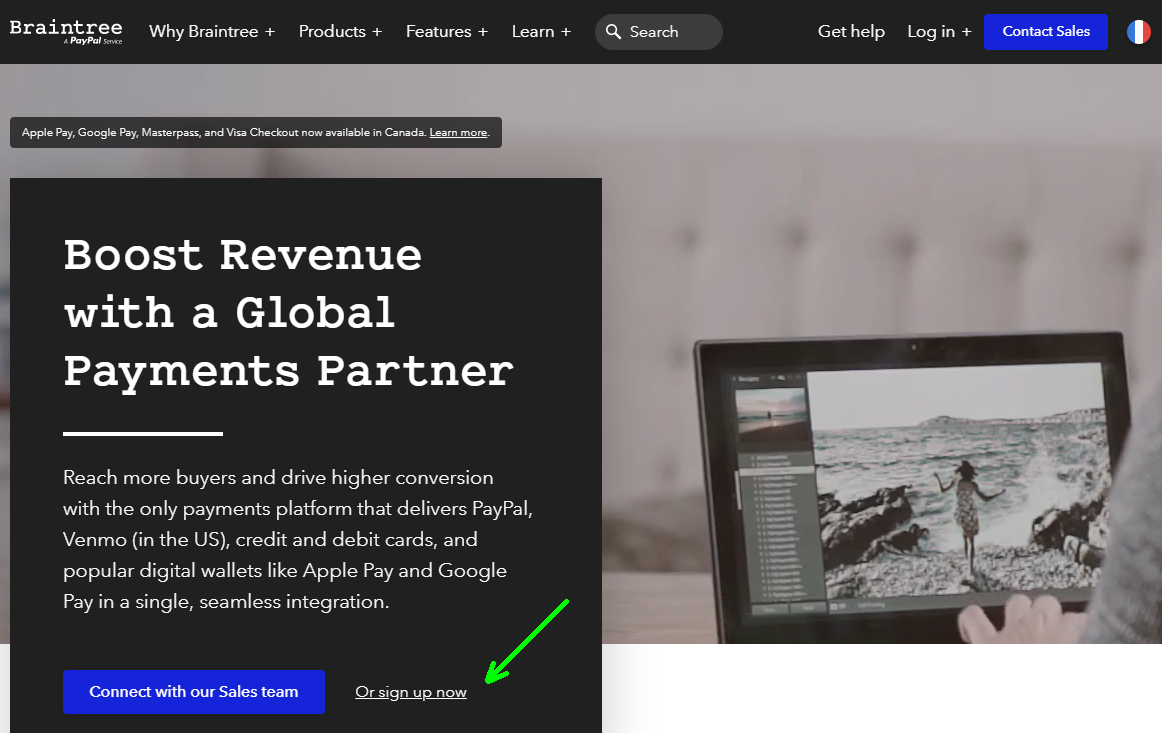 Facturation Paiement en Ligne Braintree Intégration Compte Professionnel