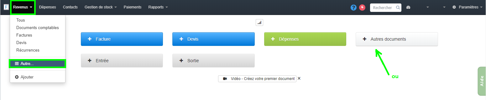 Création Facture Autres Documents Revenus Facturation VosFactures