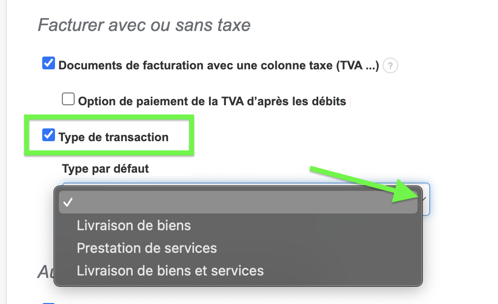 Cadre de Facturation Type de Facturation Facture Electronique