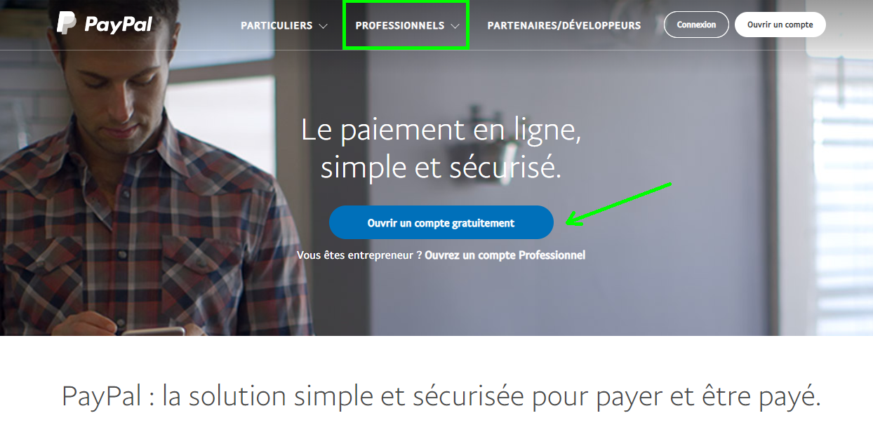 Facturation PayPal Paiement en Ligne Payer Facture Ecommerce Compte Professionnel