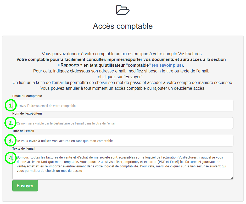 Facturation Logiciel Comptable Accès Comptabilité Export