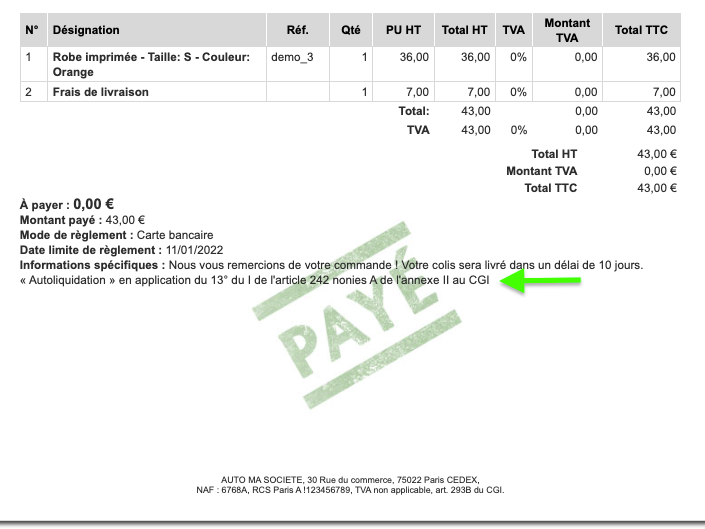 exemple modèle facture mentions obligatoires