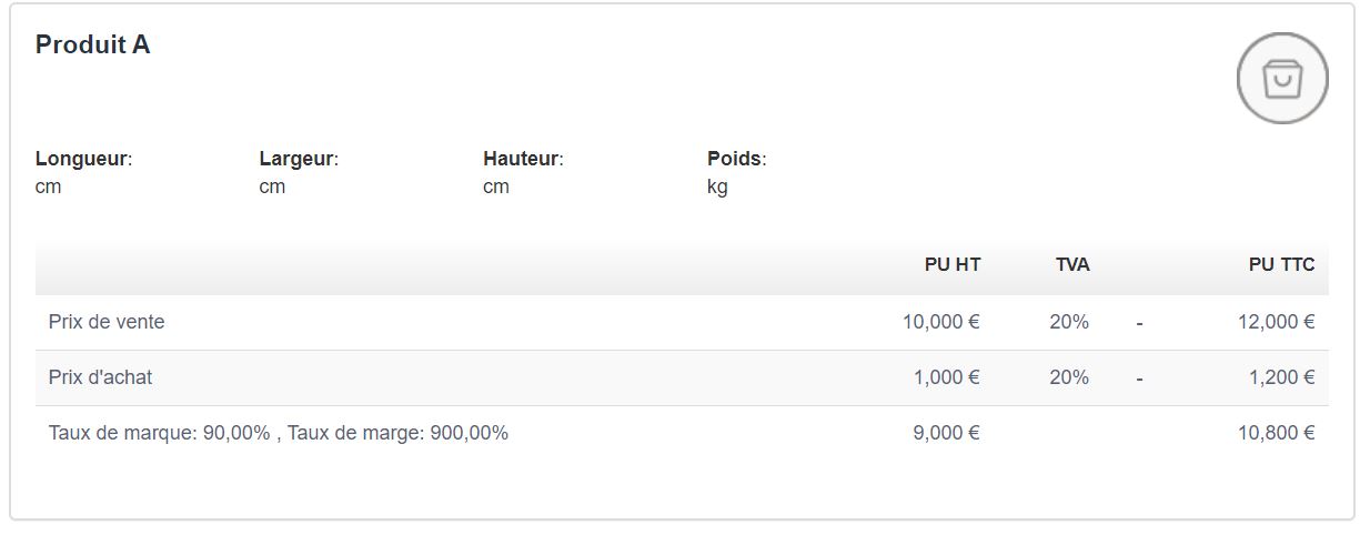 Marge Fiche Produit Facturation