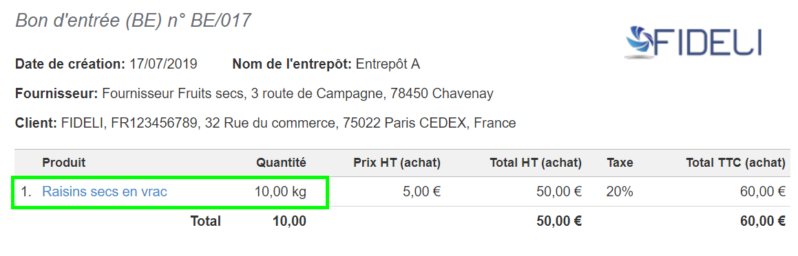 Gestion Stock Reconditionnement Bon